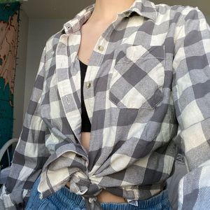 White and grey flannel